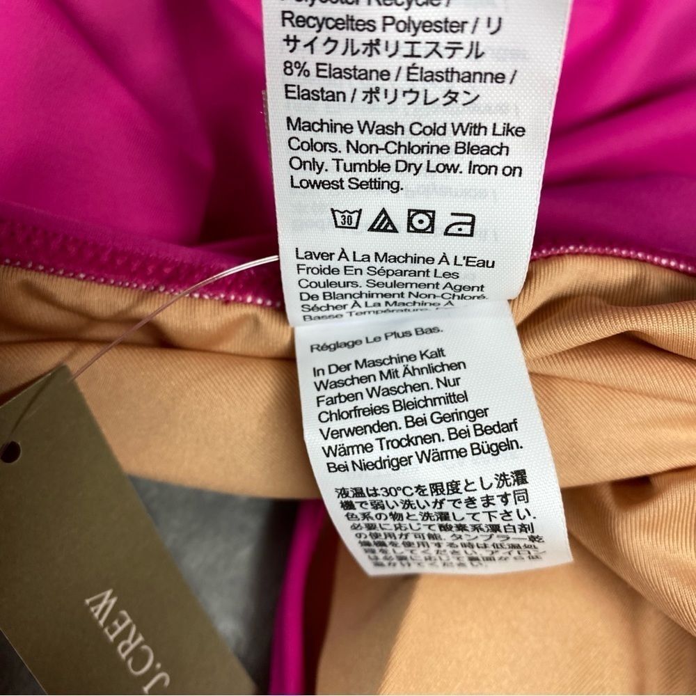 NEW J. Crew Ruched V Neck One Piece Size 24 Pink Radiant Fuchsia - Picture 8 of 10